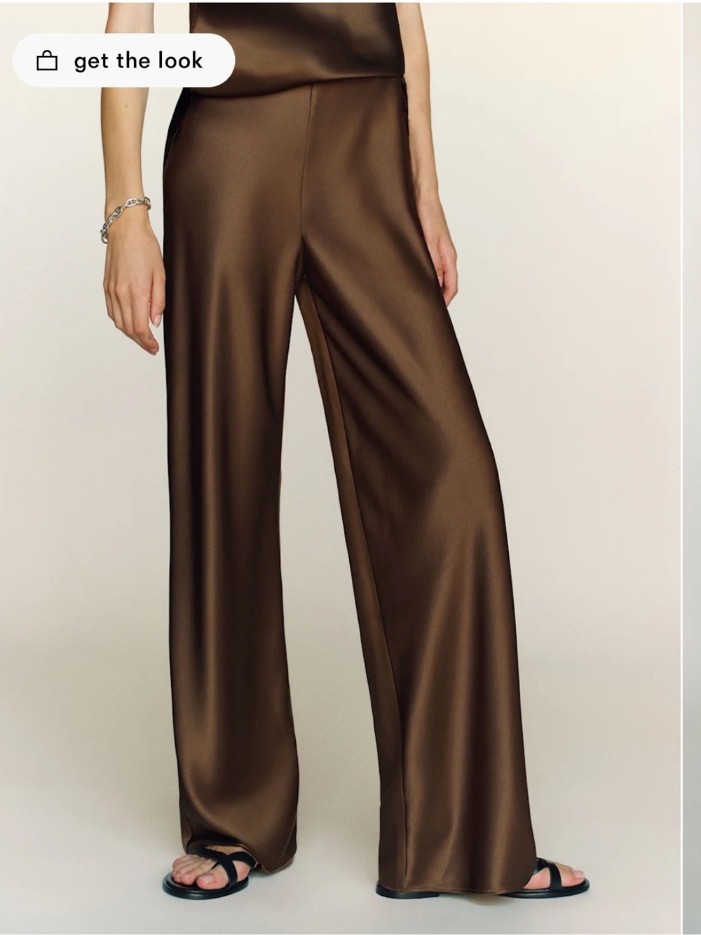 Gale Satin Mid Rise Bias Pant